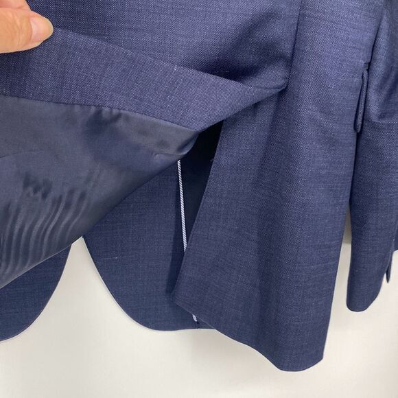 Jos. A. Bank Mens Slim Fit Traveler Suit Jacket and Pants Wool Blend Navy Blue S - Picture 10 of 16